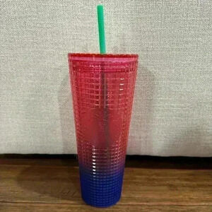 Starbucks Summer 2022 Watermelon Pink & Blue studded tumbler venti size (24oz)